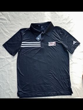 Adidas Seeing Double Men's Short Sleeve Polo T-Shirt Black Size M Training